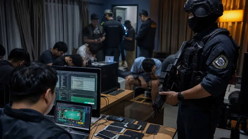 Pengungkapan Jaringan Judi Ilegal di Pokhara: Delapan Tersangka Dibekuk